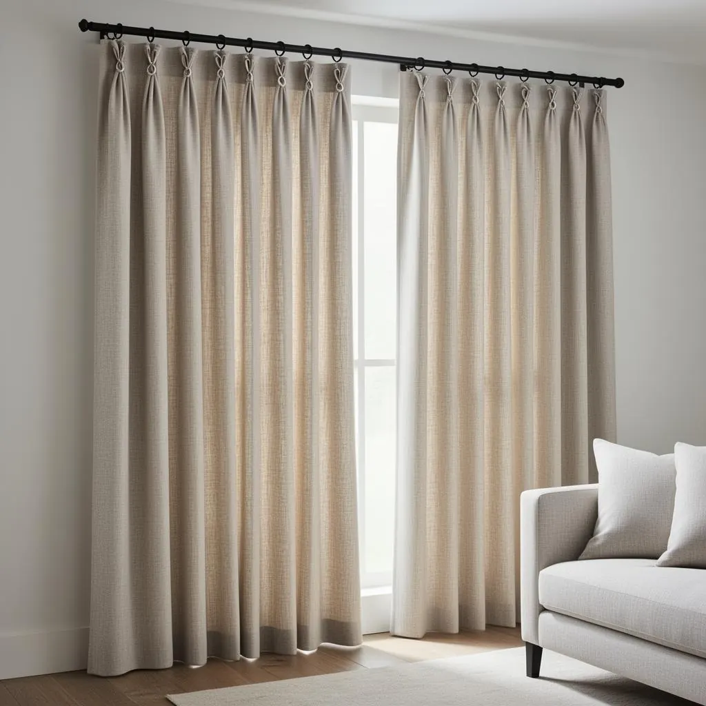 Eyelet heading curtains
