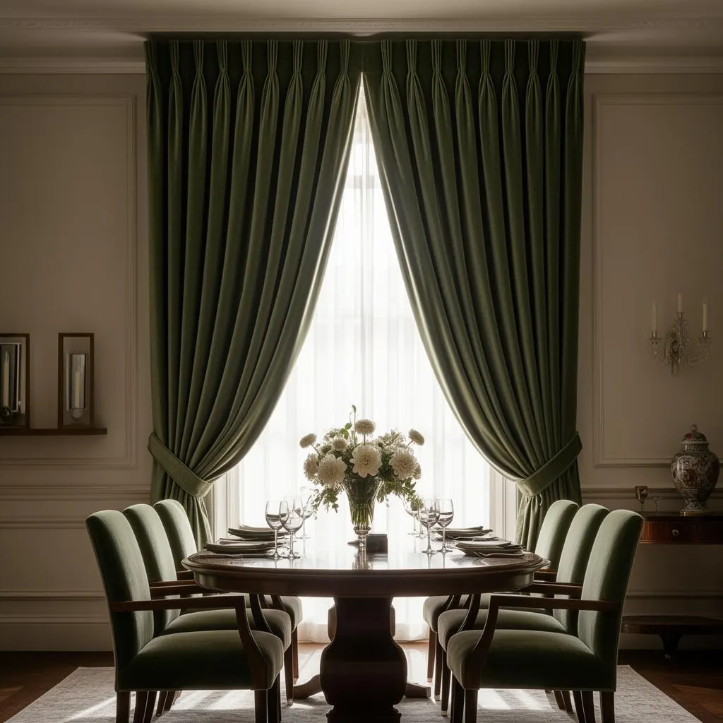 Pinch pleat heading curtains