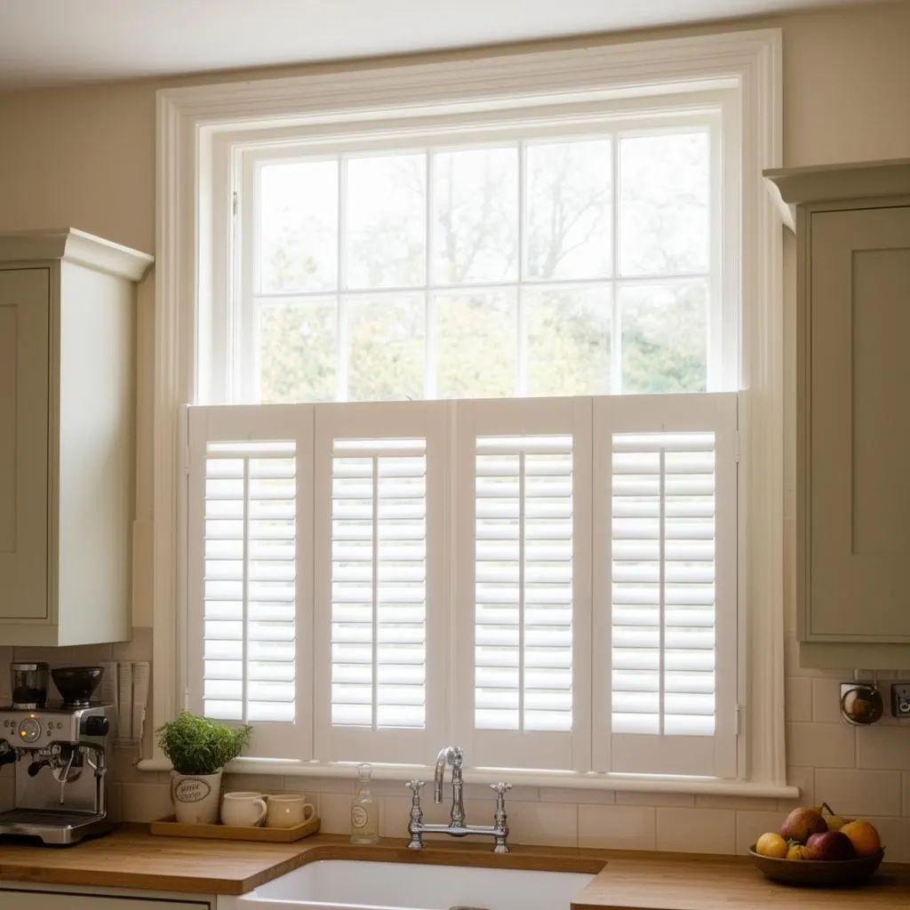 Café-style plantation shutters
