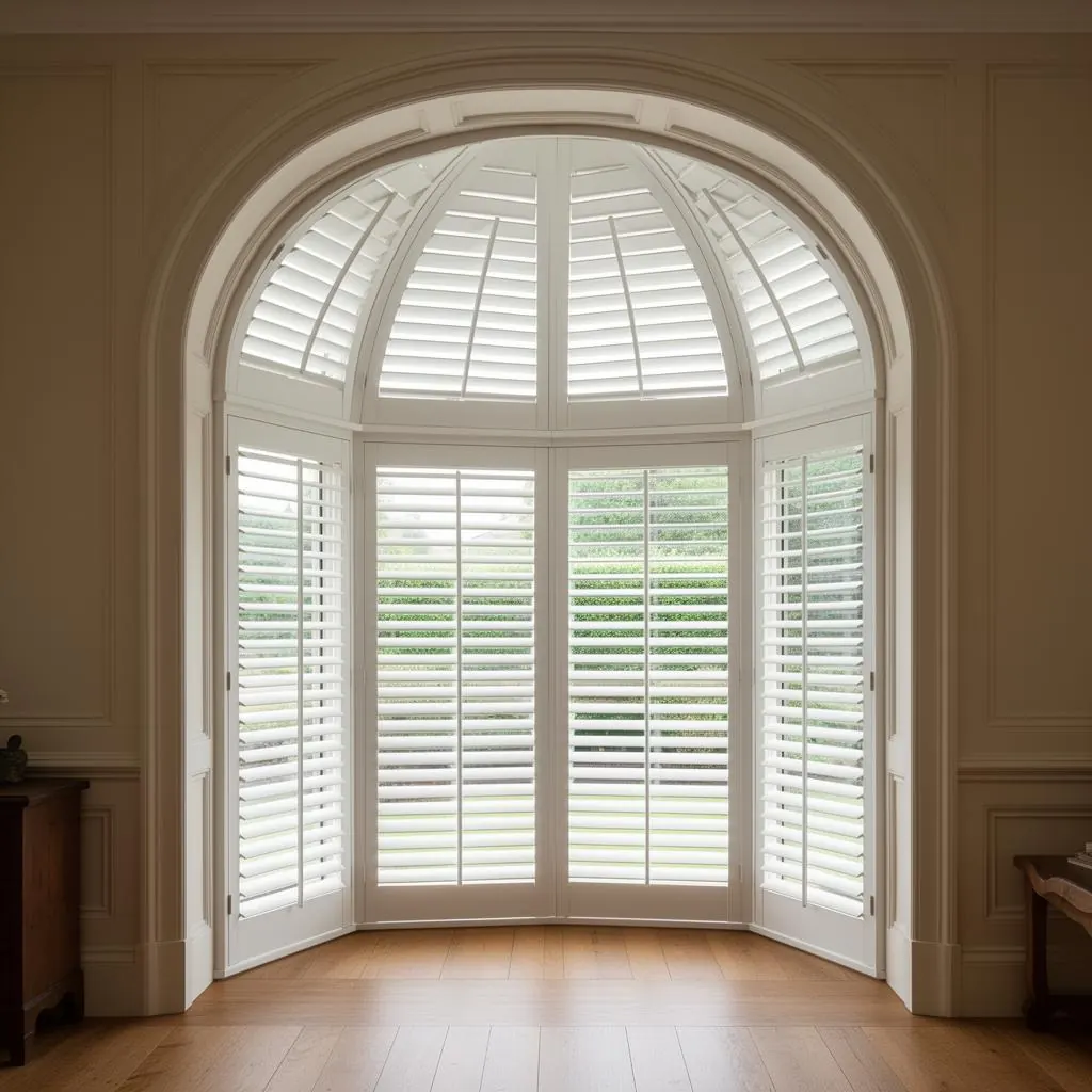 Shaped plantation shutters