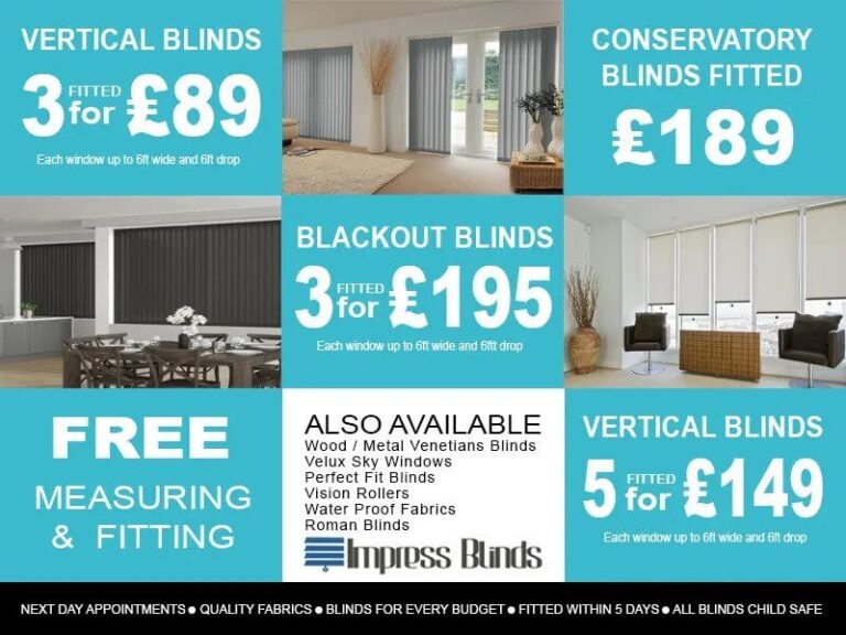 Cheap Window Blinds, Made to Measure Blinds, 3 Verticals Binds for £89